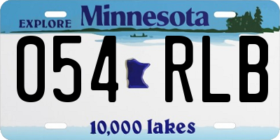 MN license plate 054RLB