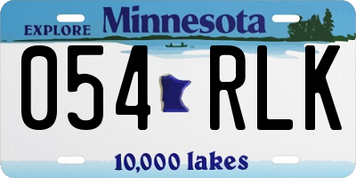 MN license plate 054RLK