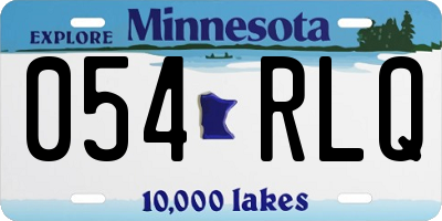 MN license plate 054RLQ