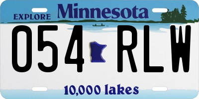 MN license plate 054RLW