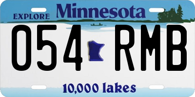 MN license plate 054RMB