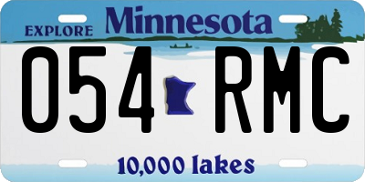 MN license plate 054RMC