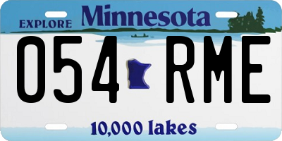 MN license plate 054RME