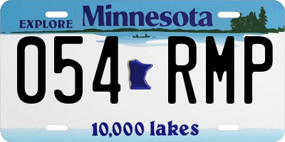 MN license plate 054RMP