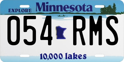 MN license plate 054RMS