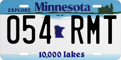 MN license plate 054RMT