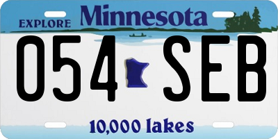 MN license plate 054SEB