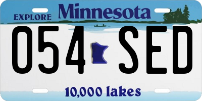 MN license plate 054SED