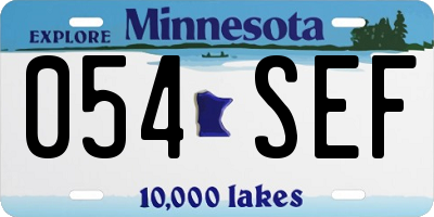 MN license plate 054SEF