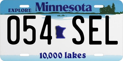 MN license plate 054SEL