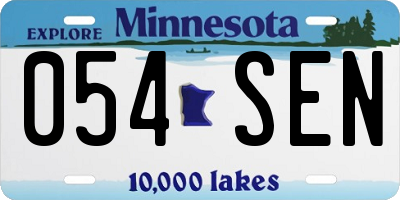 MN license plate 054SEN