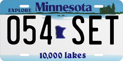 MN license plate 054SET
