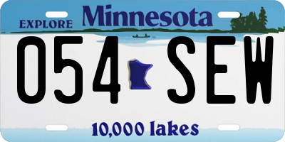 MN license plate 054SEW