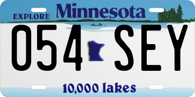 MN license plate 054SEY