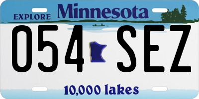 MN license plate 054SEZ