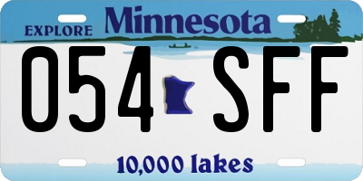 MN license plate 054SFF