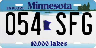 MN license plate 054SFG