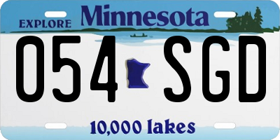 MN license plate 054SGD