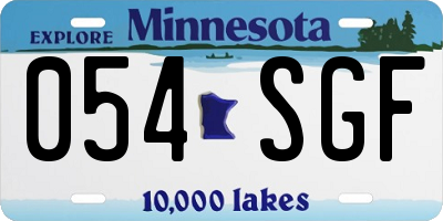 MN license plate 054SGF