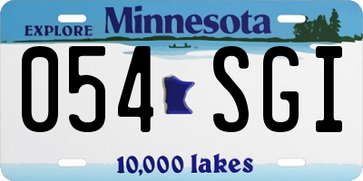 MN license plate 054SGI