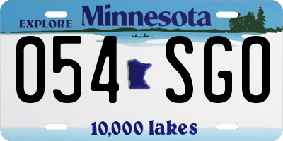 MN license plate 054SGO