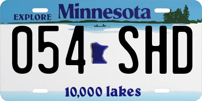 MN license plate 054SHD