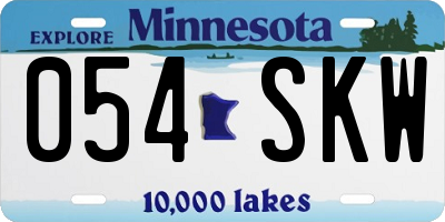 MN license plate 054SKW