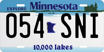 MN license plate 054SNI