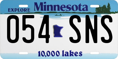 MN license plate 054SNS