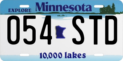 MN license plate 054STD