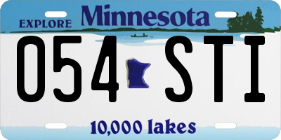 MN license plate 054STI
