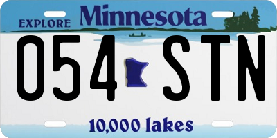 MN license plate 054STN