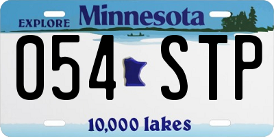 MN license plate 054STP