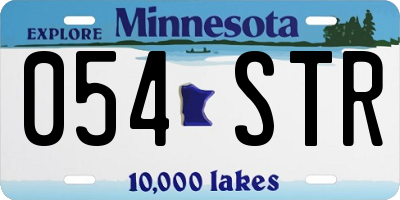 MN license plate 054STR