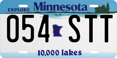 MN license plate 054STT