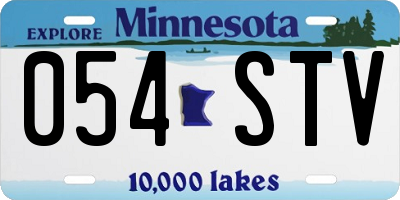 MN license plate 054STV