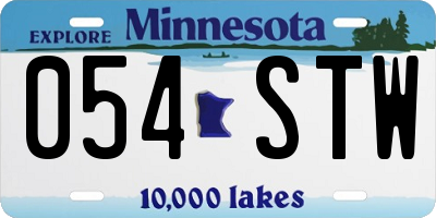 MN license plate 054STW