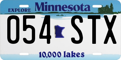 MN license plate 054STX