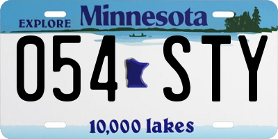 MN license plate 054STY