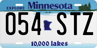 MN license plate 054STZ