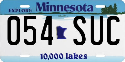 MN license plate 054SUC
