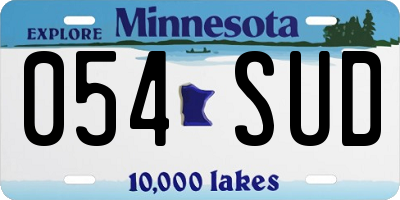 MN license plate 054SUD