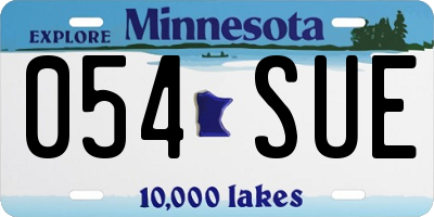 MN license plate 054SUE
