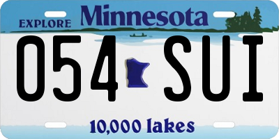 MN license plate 054SUI