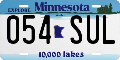 MN license plate 054SUL