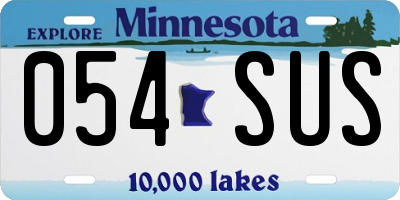 MN license plate 054SUS