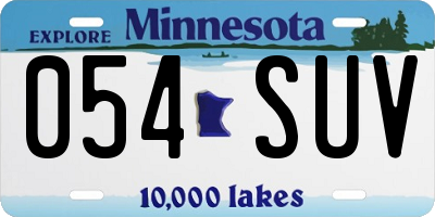 MN license plate 054SUV