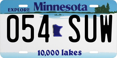 MN license plate 054SUW