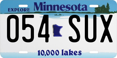 MN license plate 054SUX