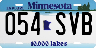 MN license plate 054SVB